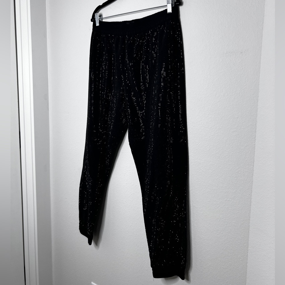 RtARhinestone Black Jogger Pants Women’s Sz Large